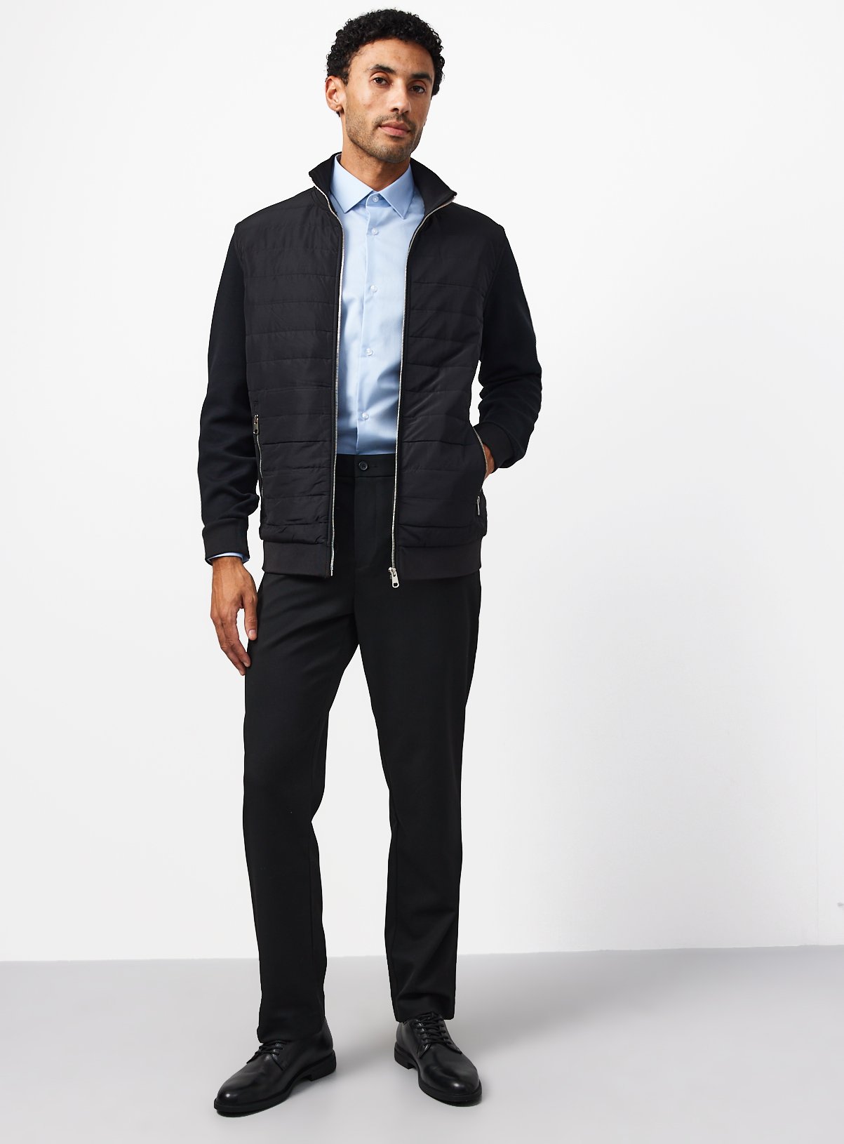 Black Regular Fit Smart Trousers W44 L29 - Image 2 thumbnail
