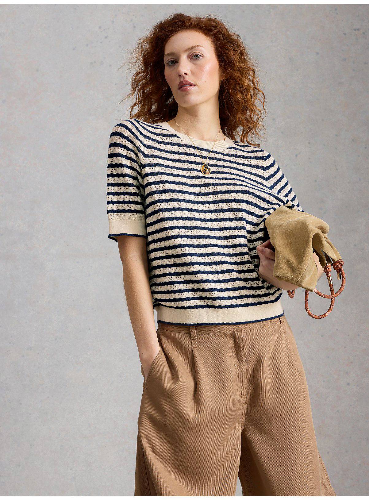 WHITE STUFF Holly Pointelle T-Shirt 16 - Image 1