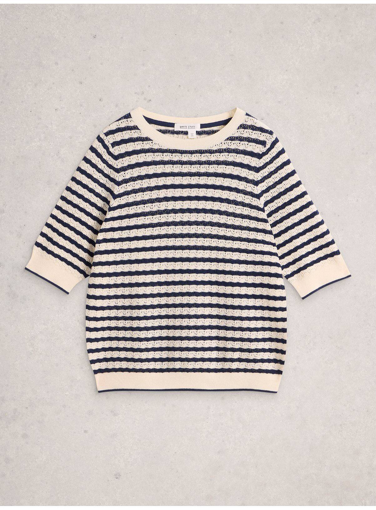 WHITE STUFF Holly Pointelle T-Shirt 16 - Image 5