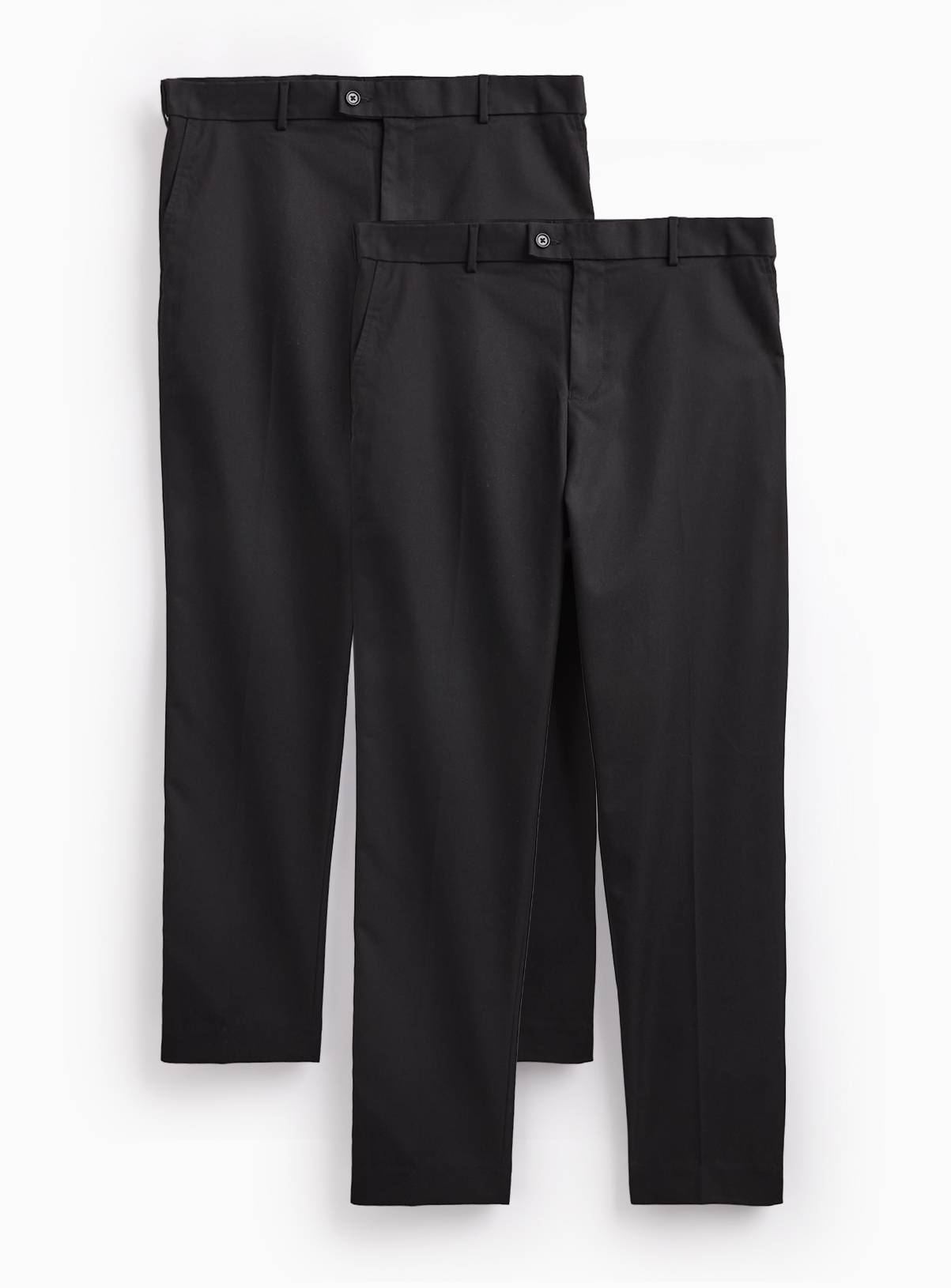 Black Regular Fit Trousers 2 Pack W40 L33 - Image 1