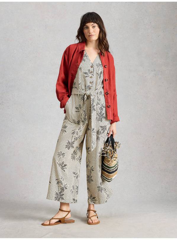 WHITE STUFF Betty Linen Blend Jumpsuit 16