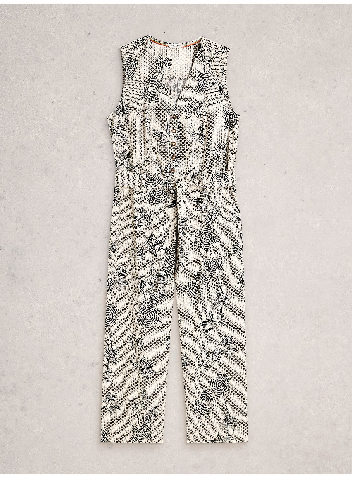 WHITE STUFF Betty Linen Blend Jumpsuit 16 - Image 5 thumbnail