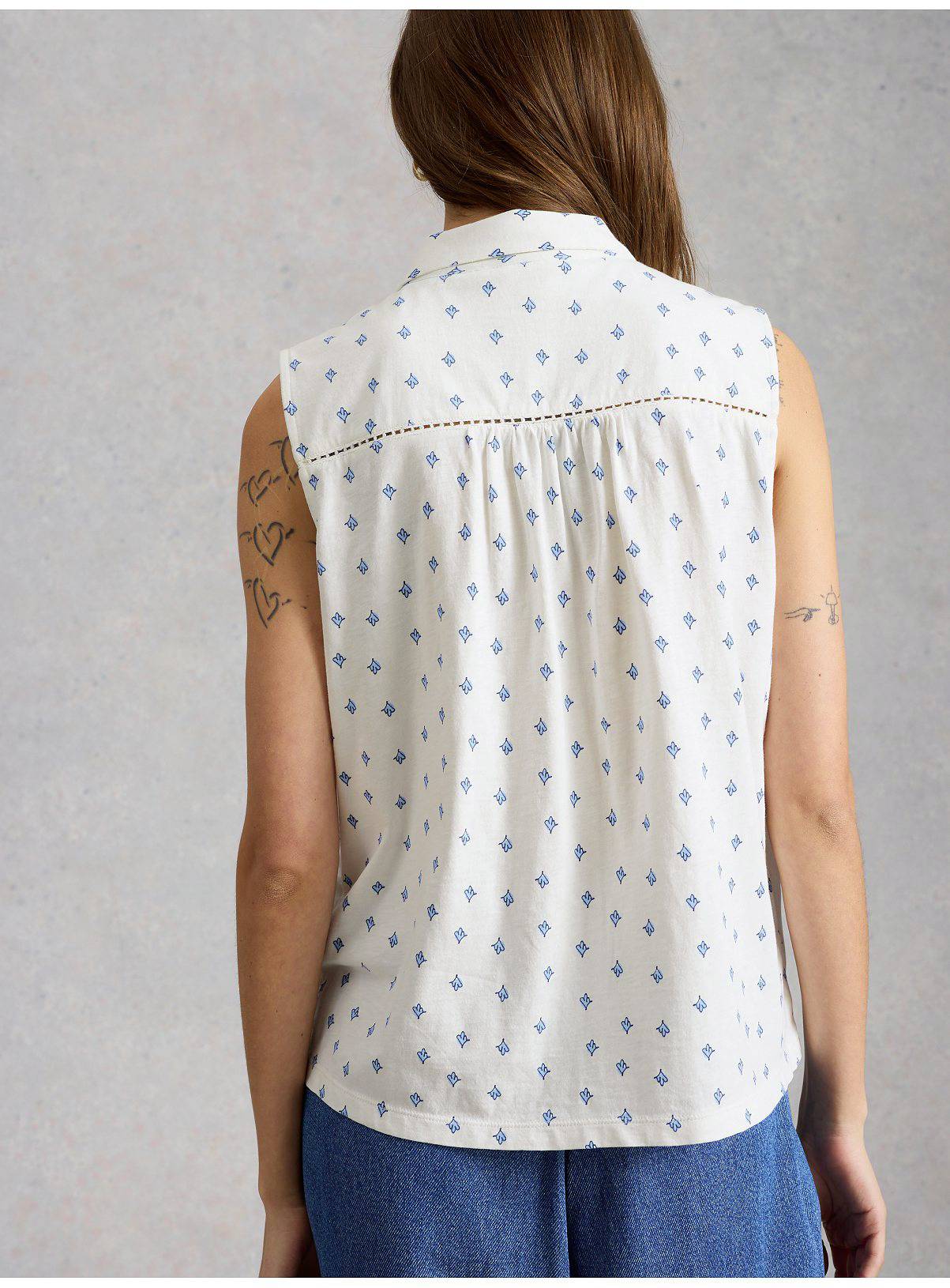 WHITE STUFF Amy Embroidered Sleeveless Shirt 8 - Image 2