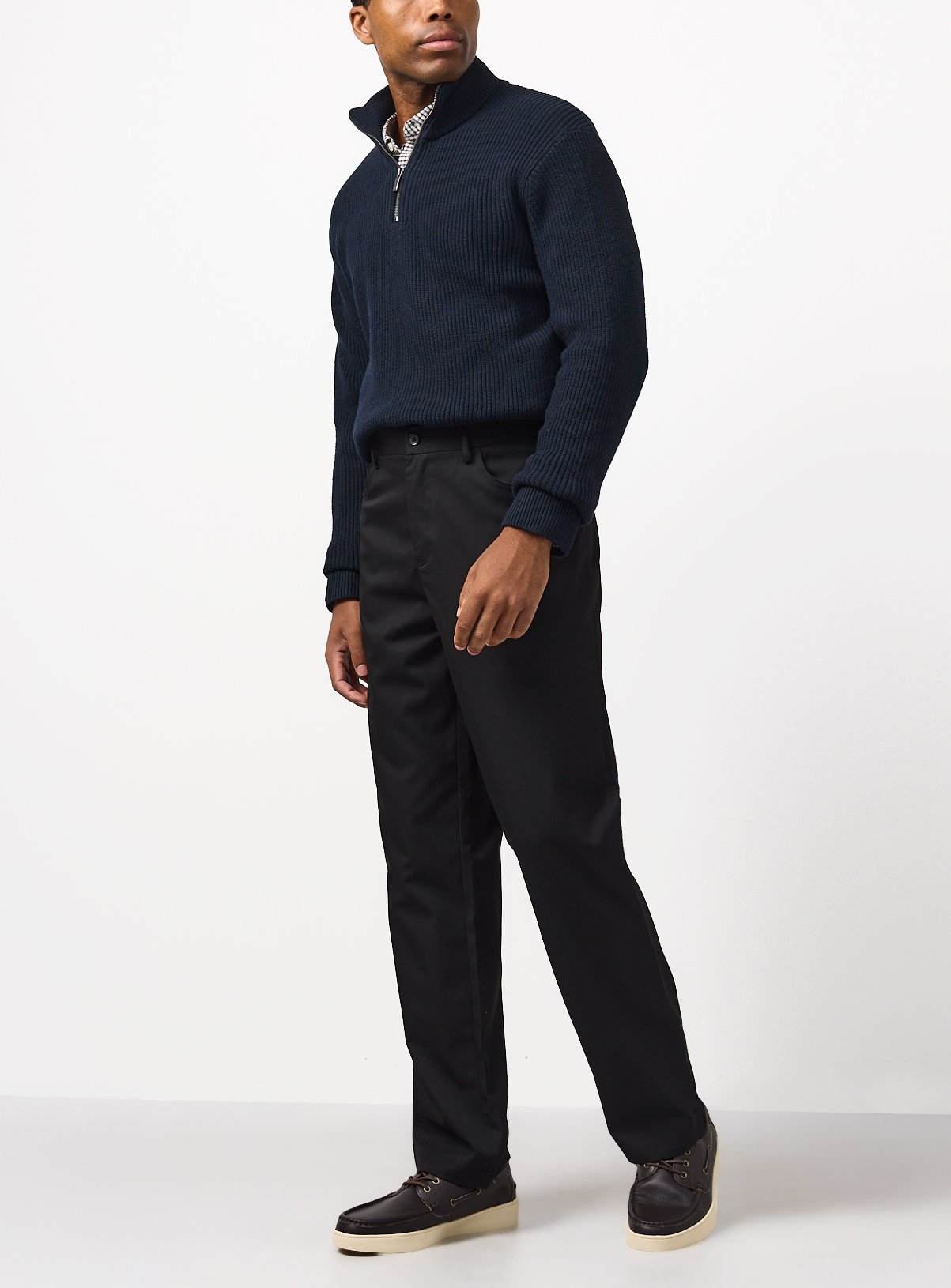 Black Regular Fit Trousers with Teflon 2 Pack W40 L31 - Image 2 thumbnail