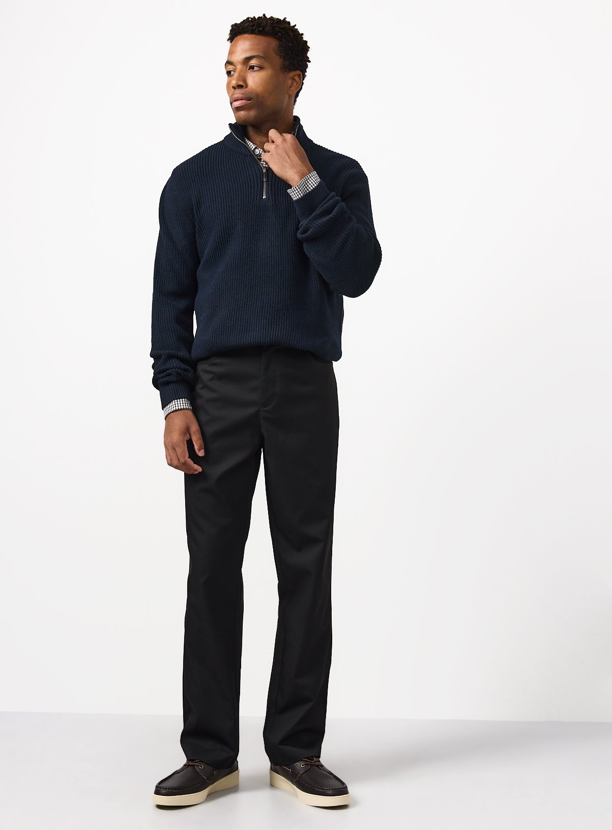 Black Regular Fit Trousers with Teflon 2 Pack W40 L31 - Image 3 thumbnail