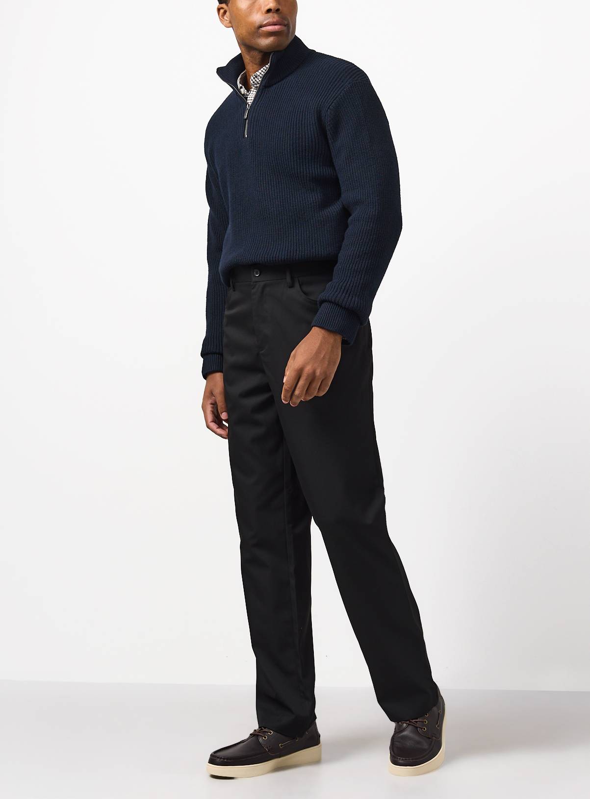 Black Regular Fit Trousers with Teflon 2 Pack W40 L35 - Image 2