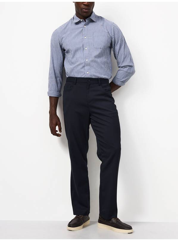 Navy 5 Pocket Regular Fit Trousers W40 L33