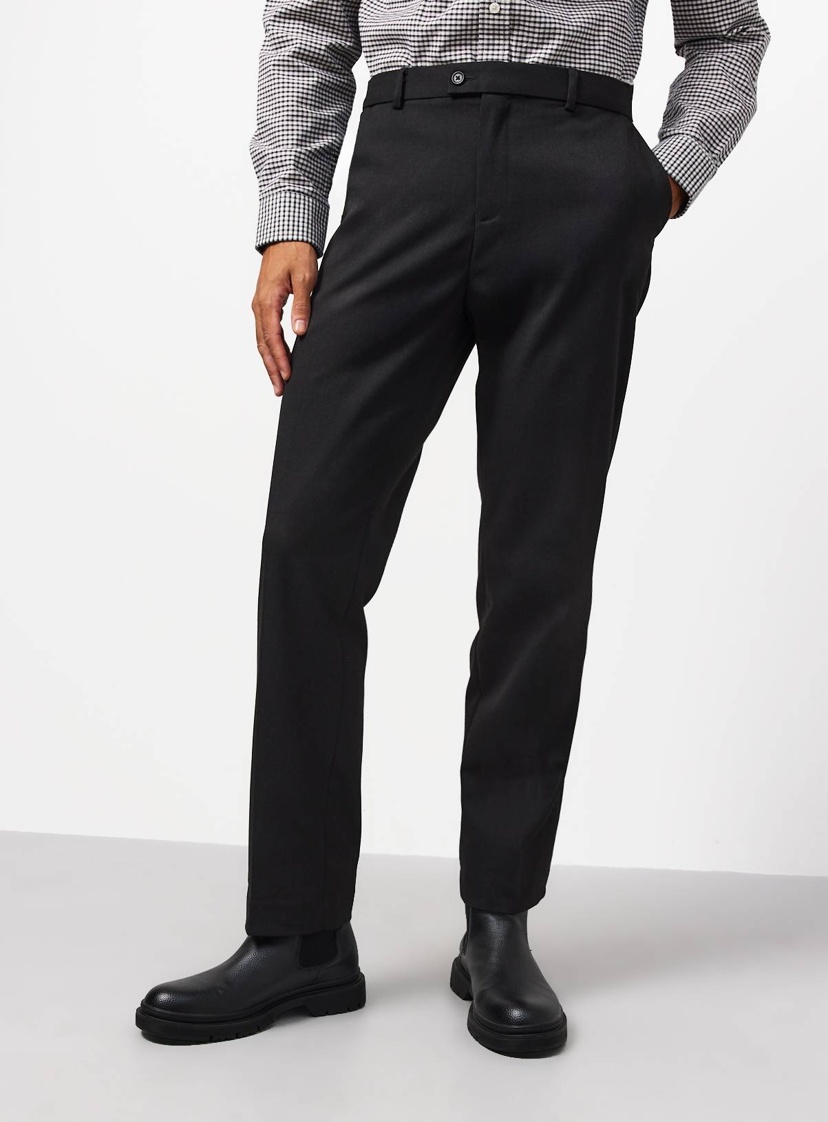 2 Pack Grey Slim Fit Twill Trousers W42 L29 - Image 1