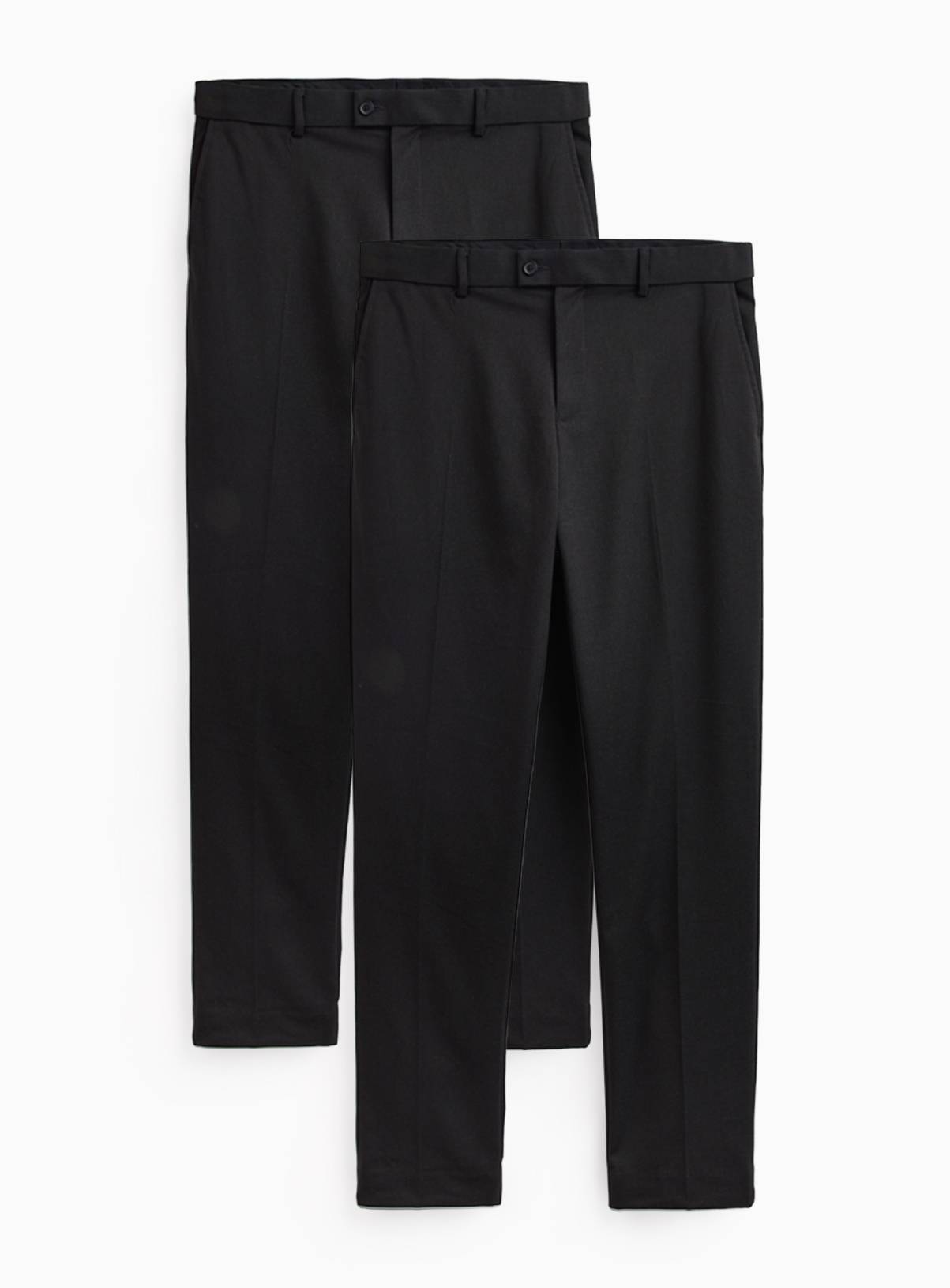 2 Pack Grey Slim Fit Twill Trousers W42 L29 - Image 3