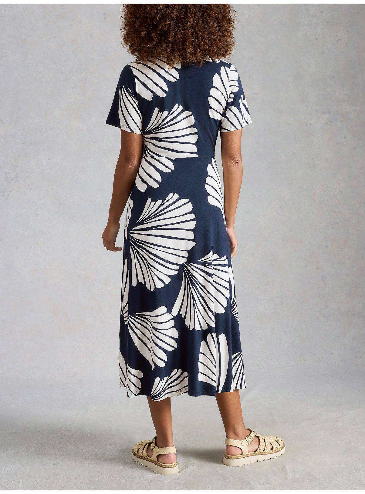 WHITE STUFF Rua Jersey Shirt Dress Navy Shell Print 10 - Image 2
