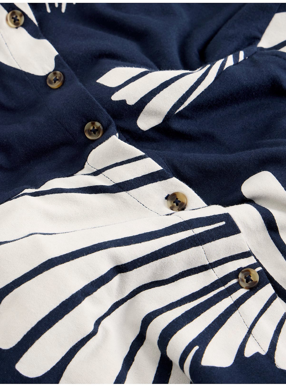 WHITE STUFF Rua Jersey Shirt Dress Navy Shell Print 10 - Image 6 thumbnail