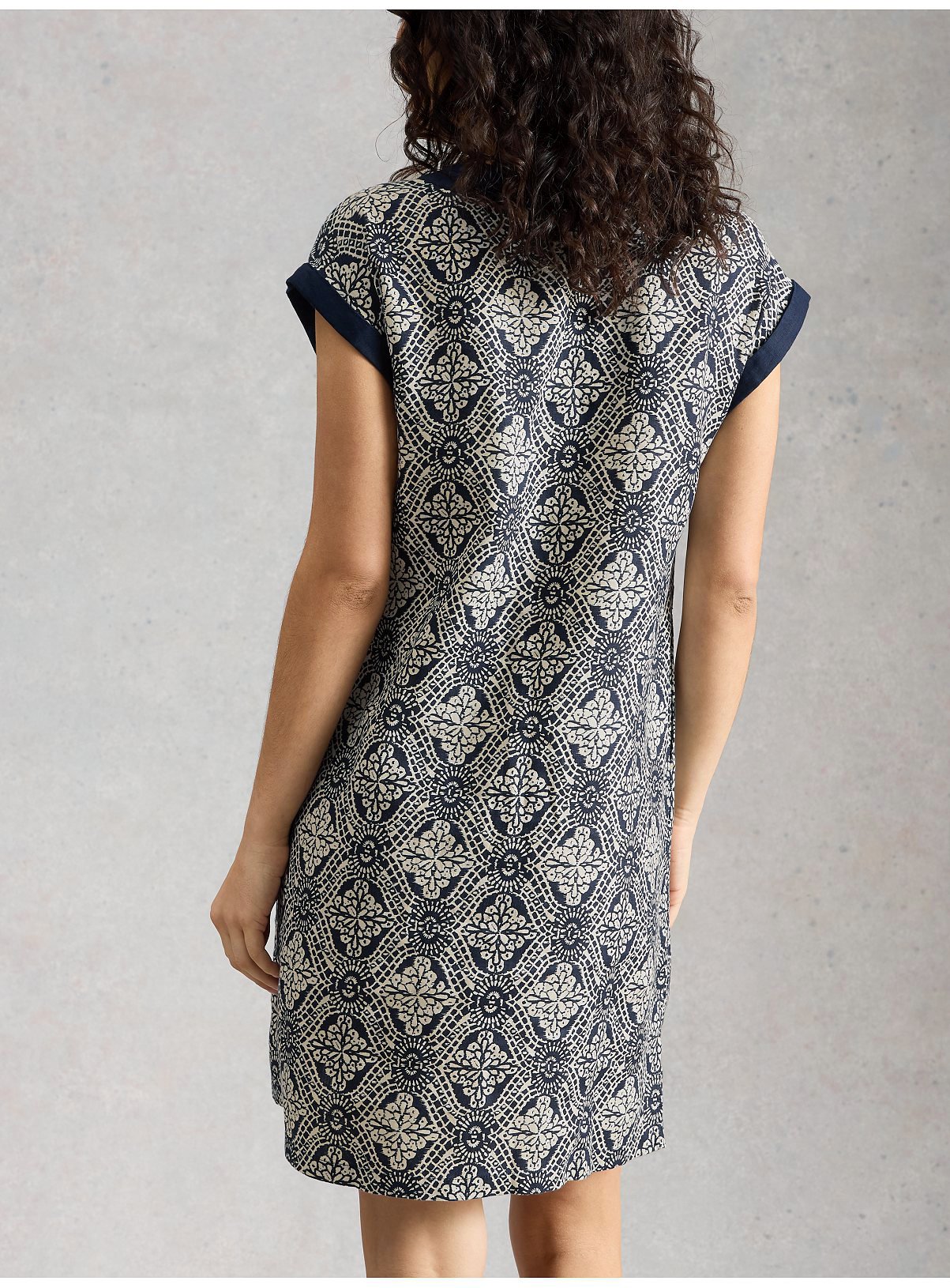 WHITE STUFF Jilly Linen Dress Navy 10 - Image 2 thumbnail