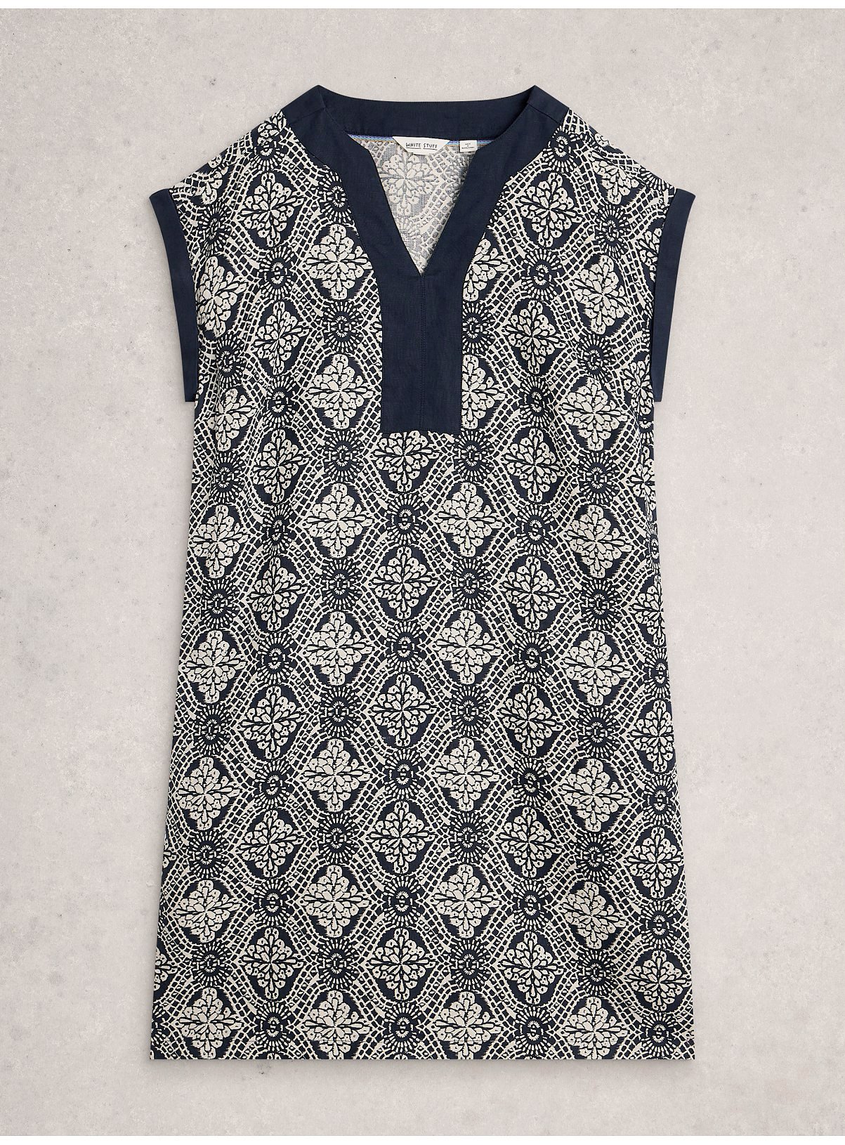 WHITE STUFF Jilly Linen Dress Navy 10 - Image 5 thumbnail