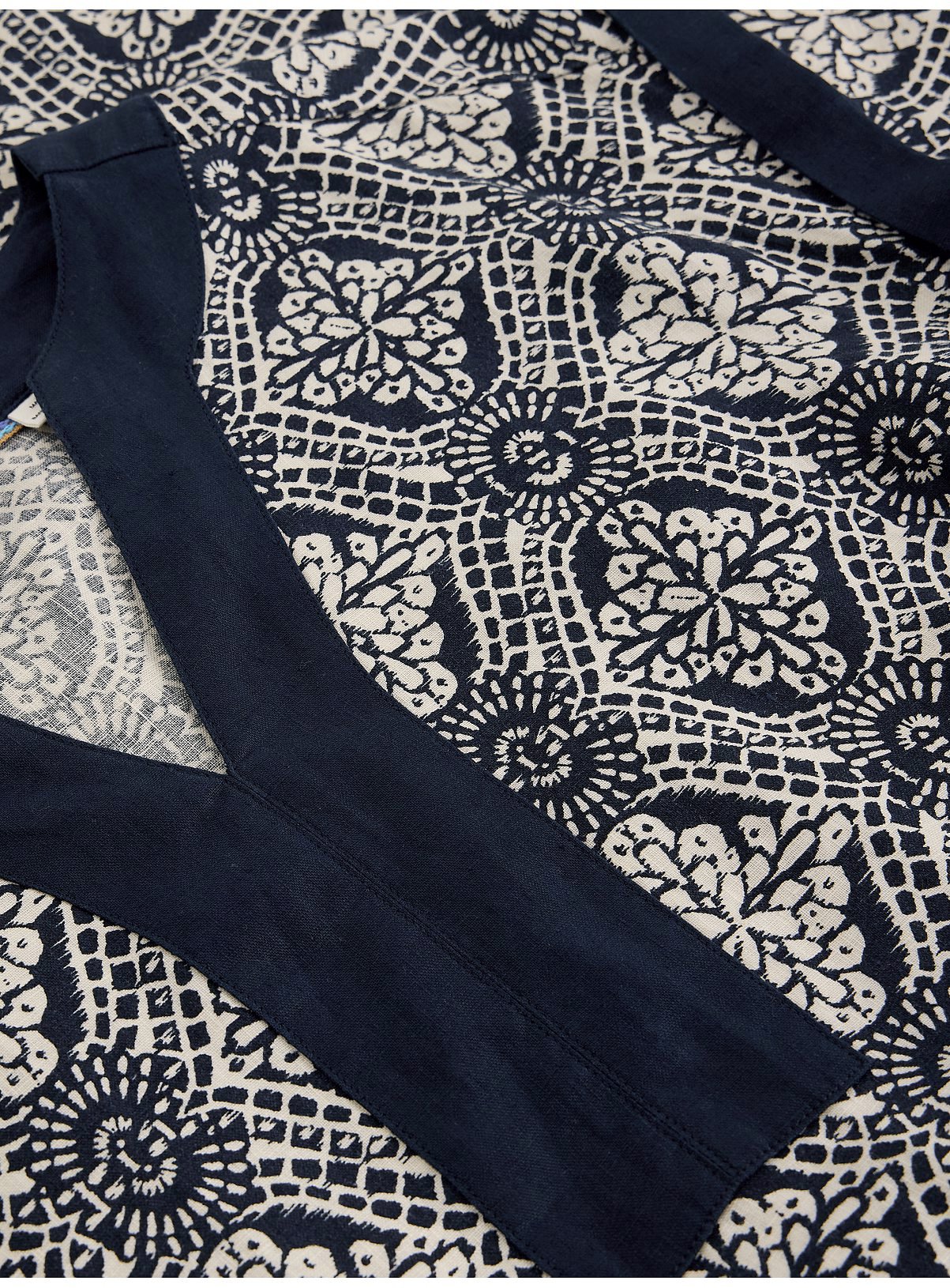 WHITE STUFF Jilly Linen Dress Navy 10 - Image 6 thumbnail