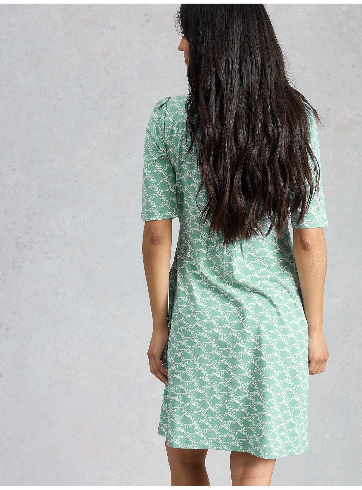 WHITE STUFF Olivia Jersey Dress Teal 12 - Image 2 thumbnail