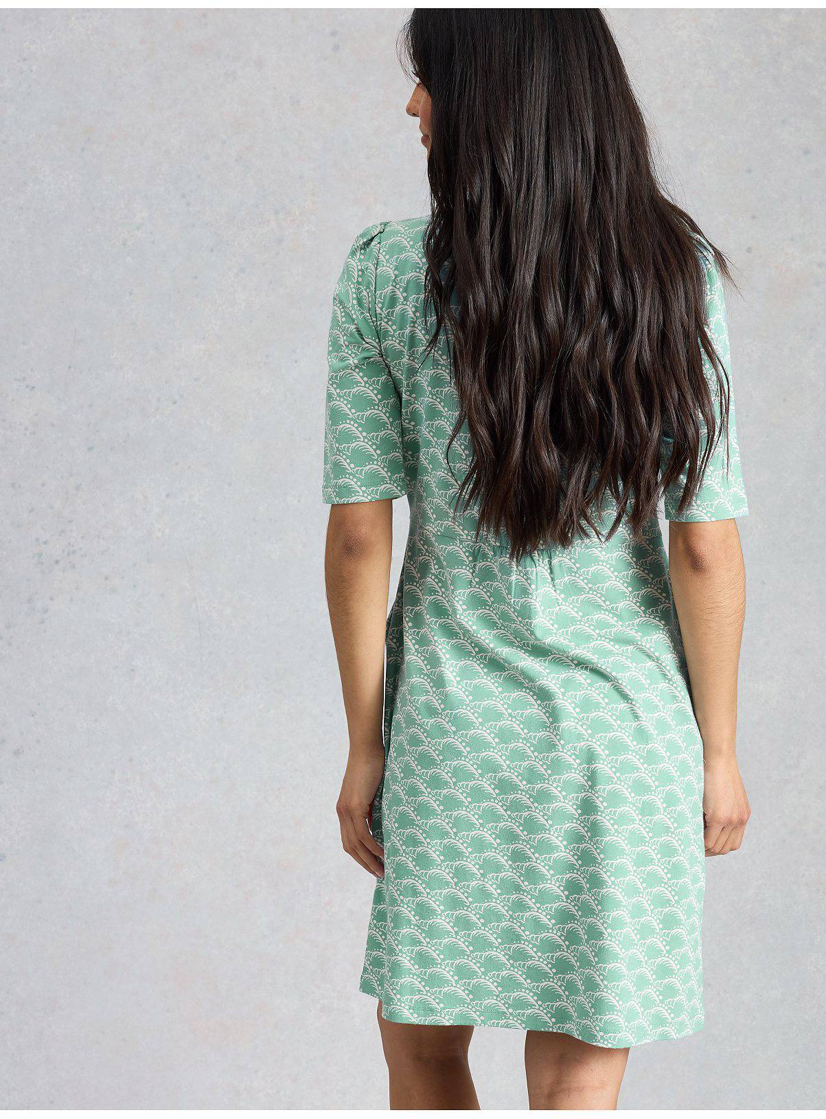 WHITE STUFF Olivia Jersey Dress Teal 12 - Image 2