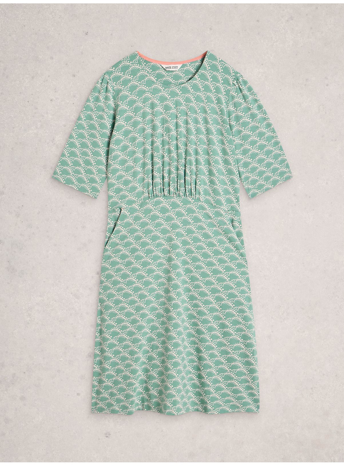 WHITE STUFF Olivia Jersey Dress Teal 12 - Image 5 thumbnail