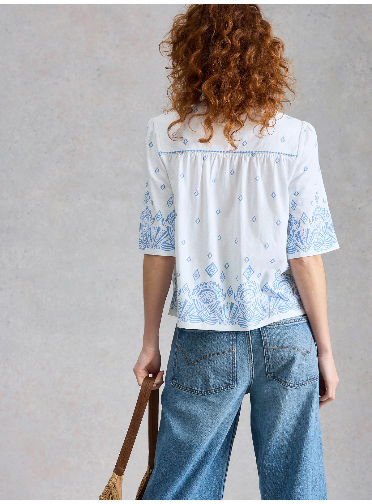 WHITE STUFF Lizzie Border Embroidered Top 12 - Image 2 thumbnail