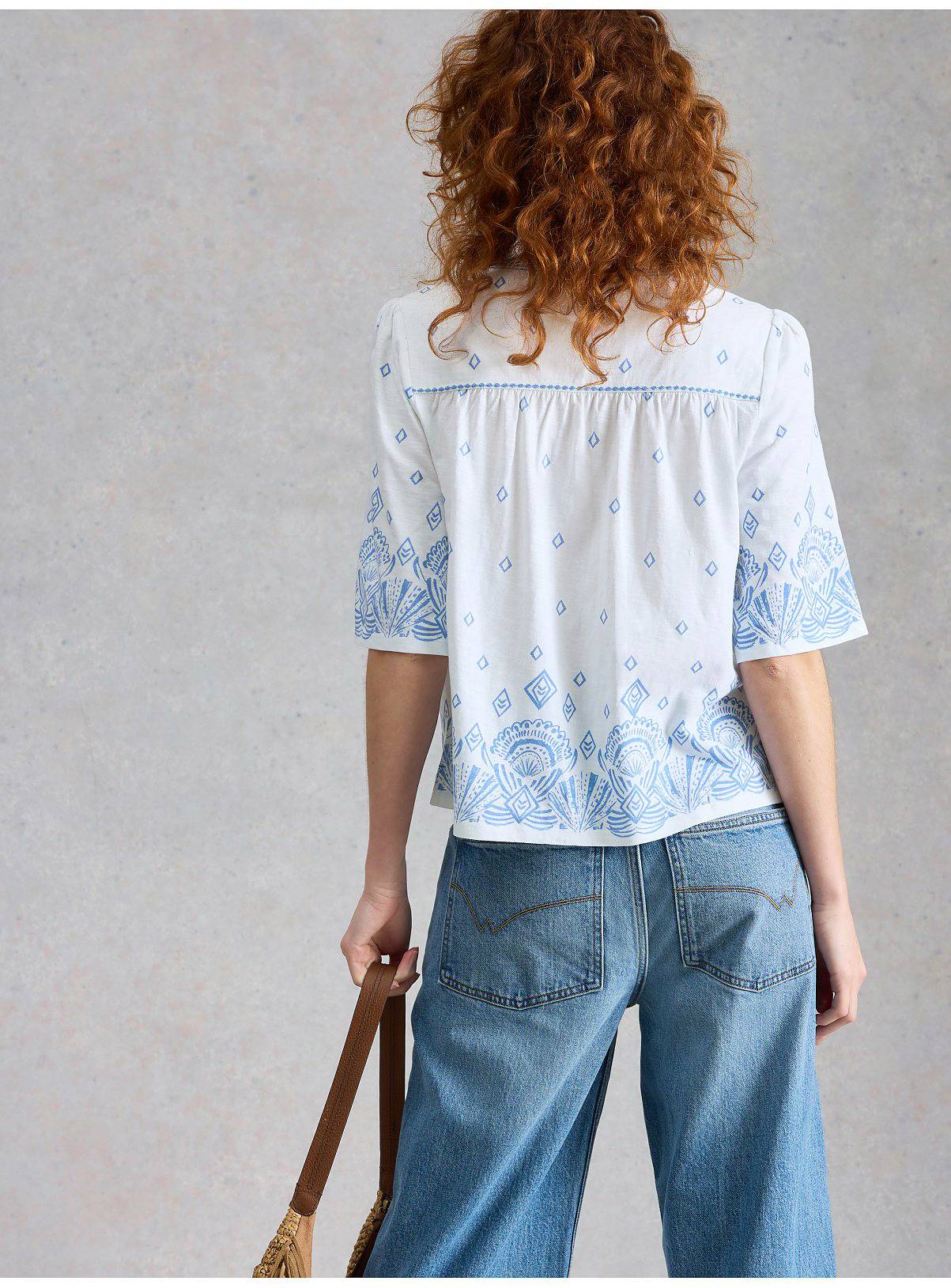 WHITE STUFF Lizzie Border Embroidered Top 12 - Image 2