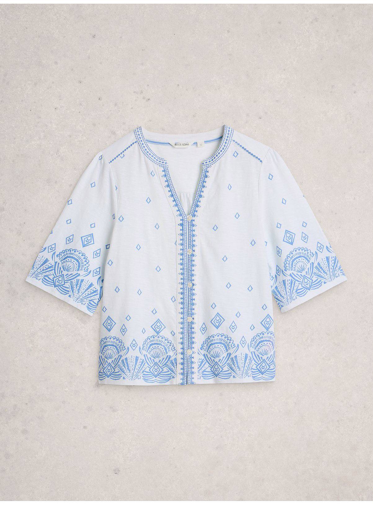 WHITE STUFF Lizzie Border Embroidered Top 12 - Image 5