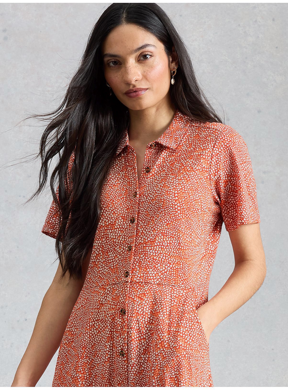 WHITE STUFF Rua Jersey Shirt Dress Red 16 - Image 4 thumbnail
