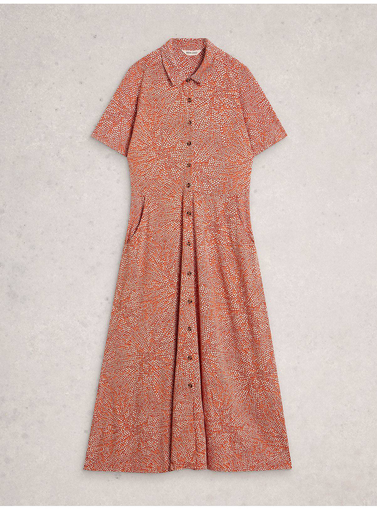 WHITE STUFF Rua Jersey Shirt Dress Red 16 - Image 5