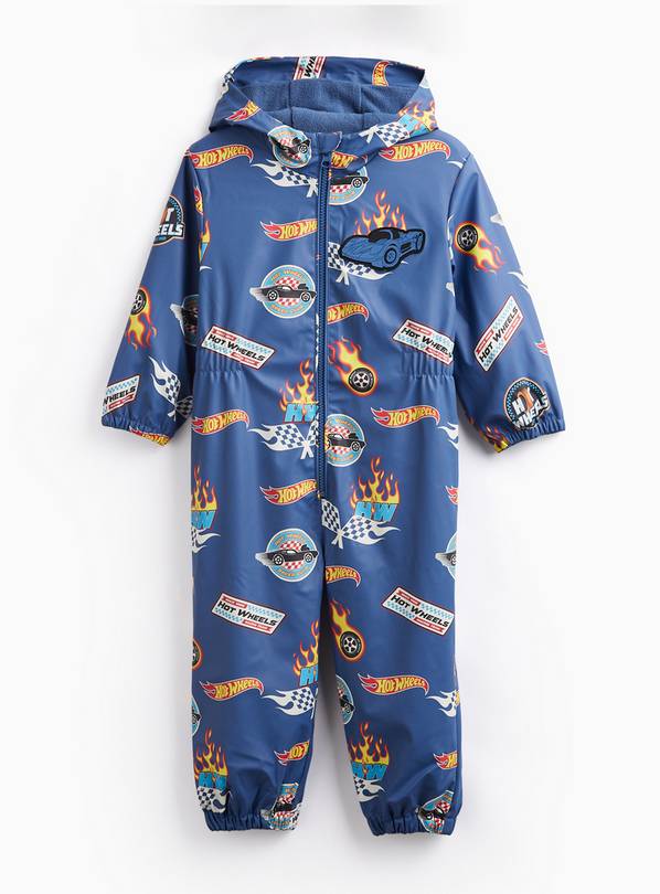 Navy Hot Wheels Puddlesuit 6-7 years