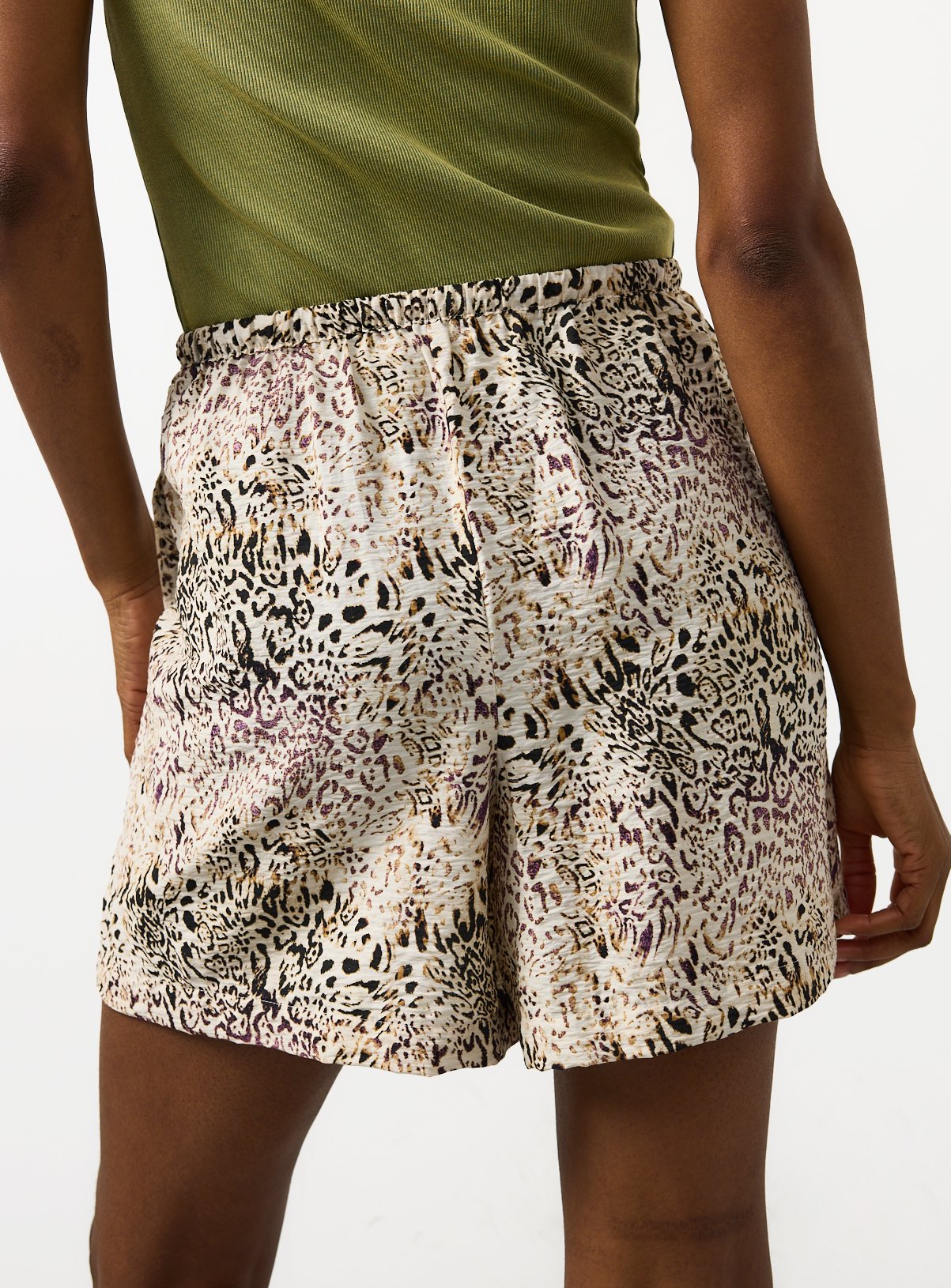 Beige Animal Print Shorts 10 - Image 4 thumbnail