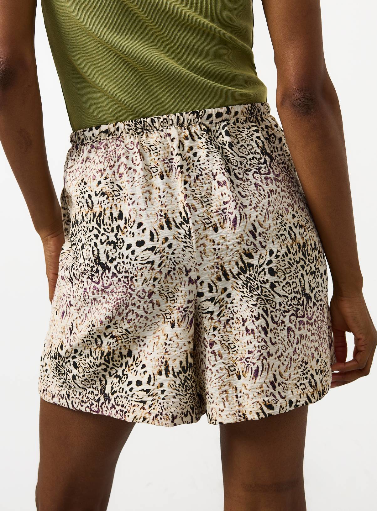 Beige Animal Print Shorts 10 - Image 4