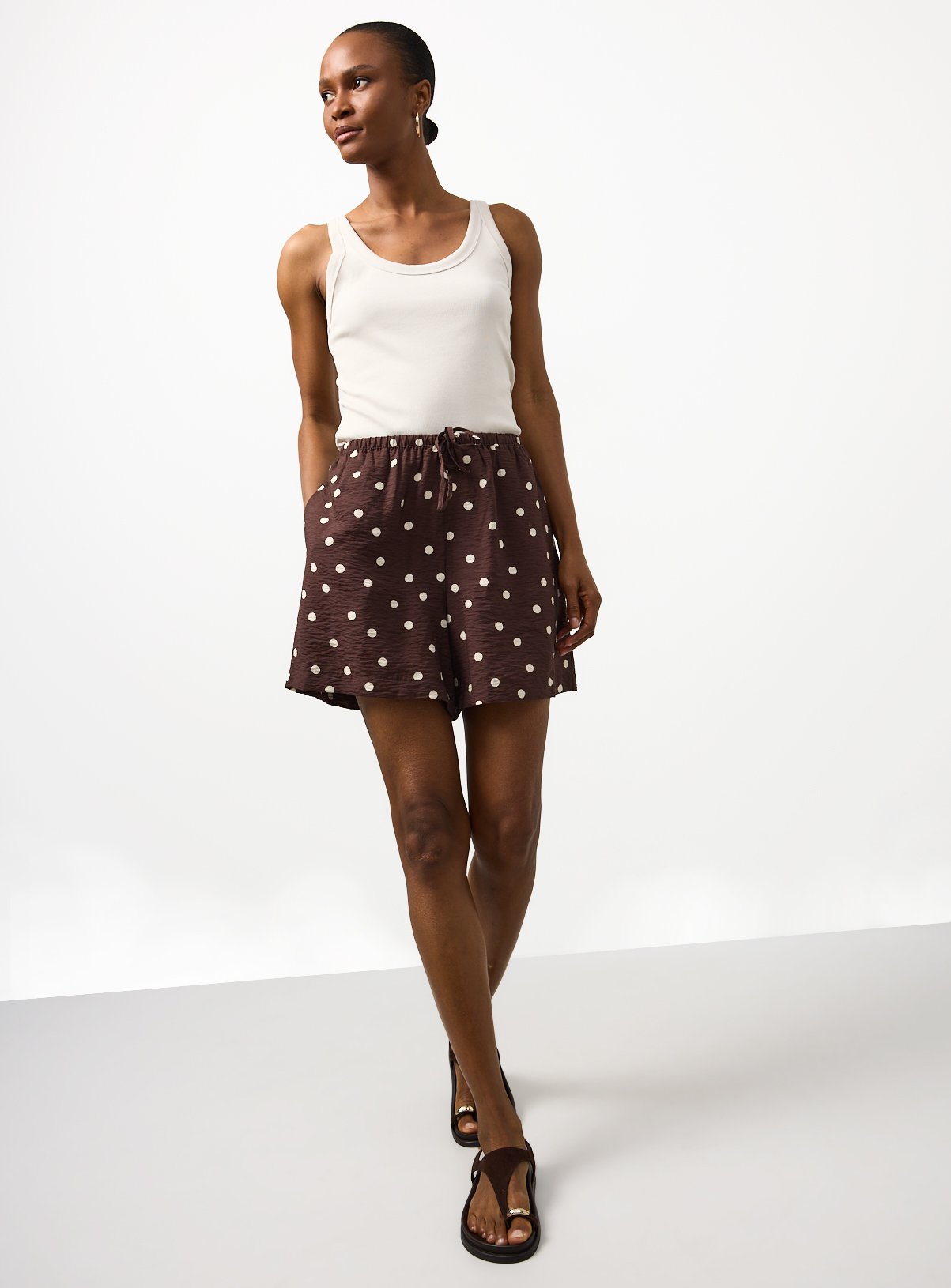 Brown Polka Dot Print Shorts 10 - Image 3 thumbnail