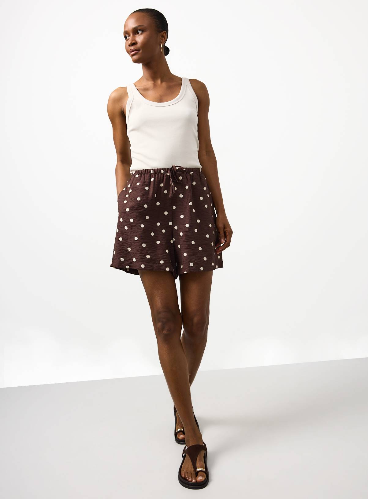 Brown Polka Dot Print Shorts 10 - Image 3