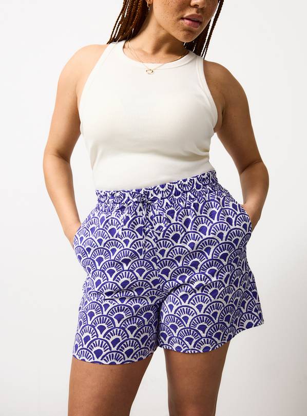 Blue Shell Print Shorts 6