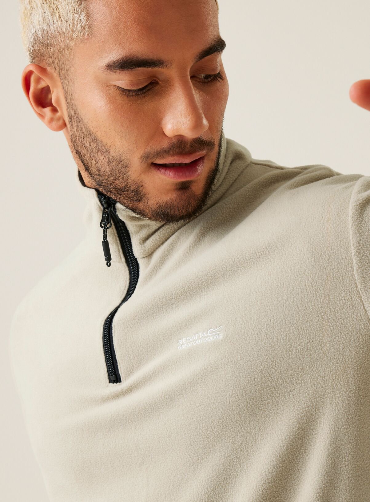 REGATTA Thompson Half Zip Fleece Stone XXL - Image 2 thumbnail