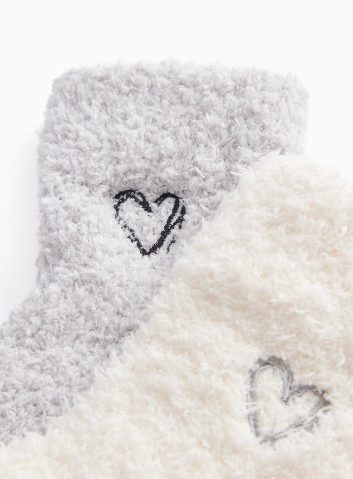 Neutral Cosy Cropped Heart Ankle Socks 2 Pack 4-8 - Image 2 thumbnail