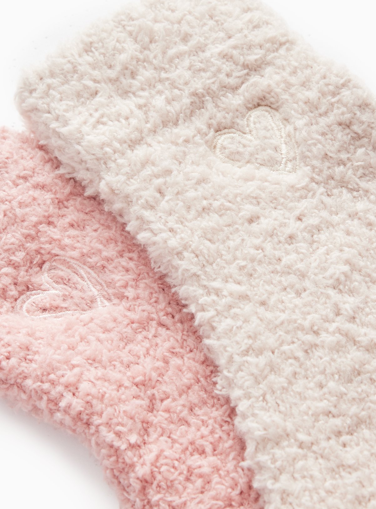 Cropped Heart Embroidered Cosy Ankle Socks 2 Pack 4-8 - Image 2 thumbnail