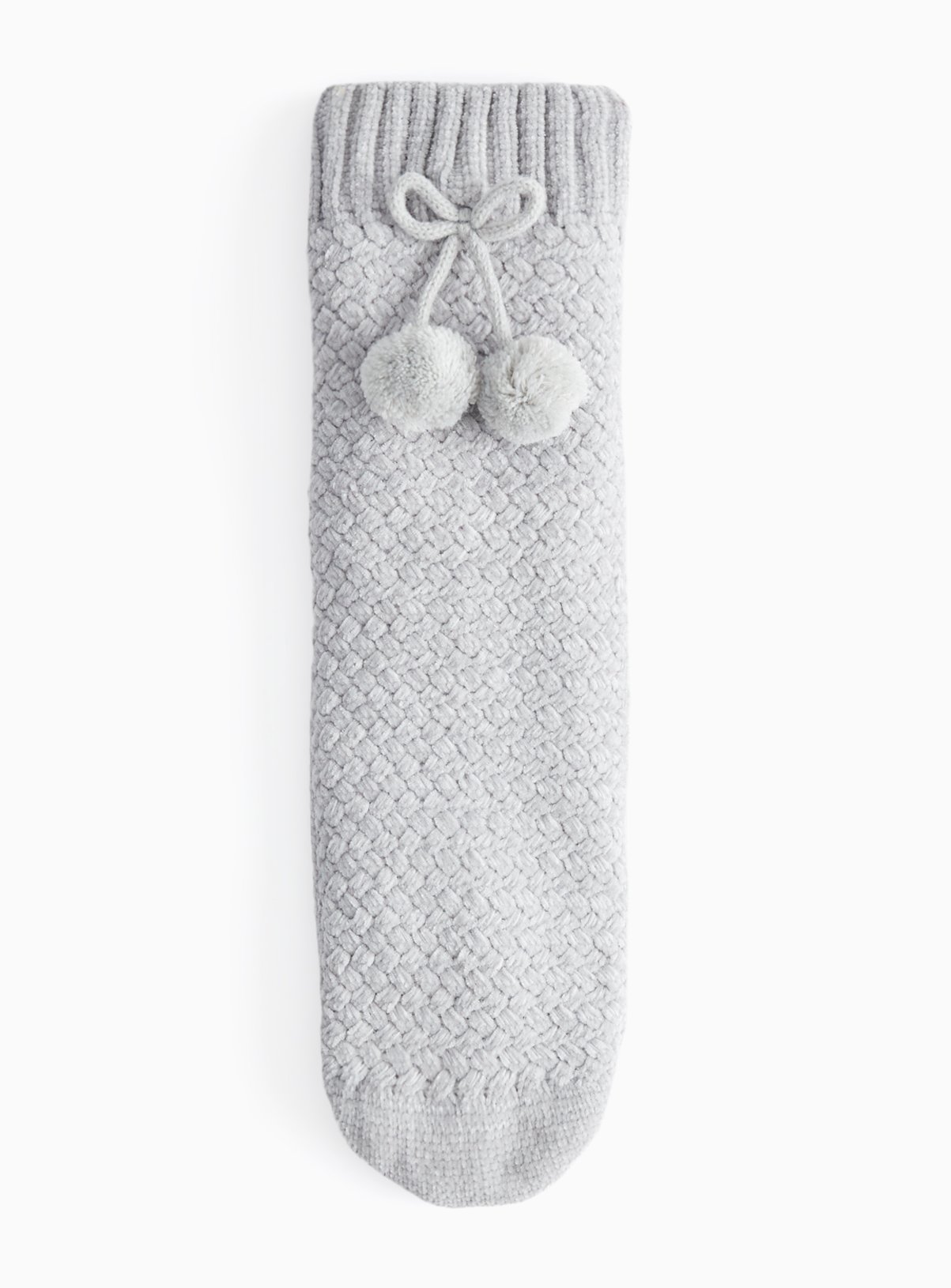 Grey Cosy Chunky Cable Slipper Socks 4-8 - Image 1 thumbnail