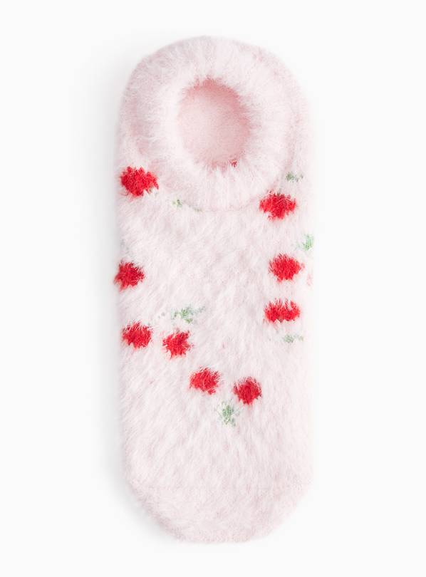 Cherry Fleece Footsie Socks 4-8
