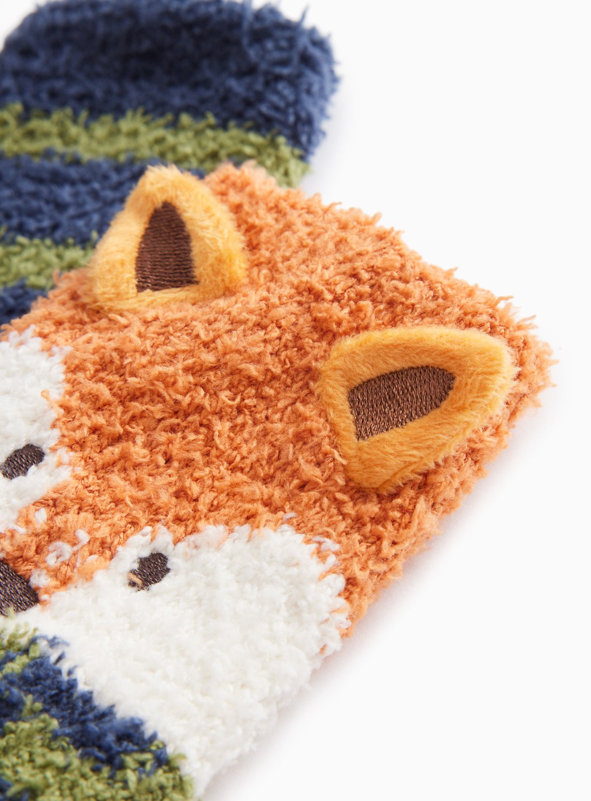 Green, Navy & Brown Fox & Stripe Socks 2 Pack 3-5.5 Infant - Image 2 thumbnail