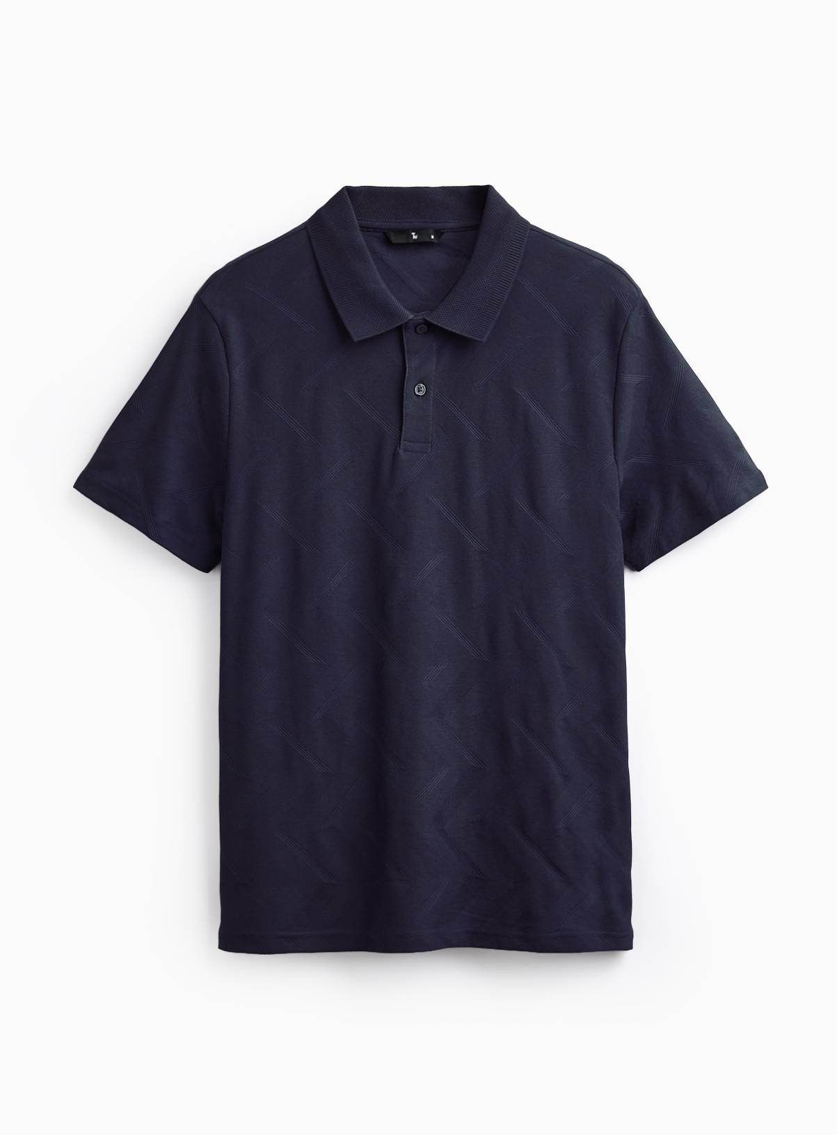 Navy Patterned Polo Shirt XXXL - Image 3