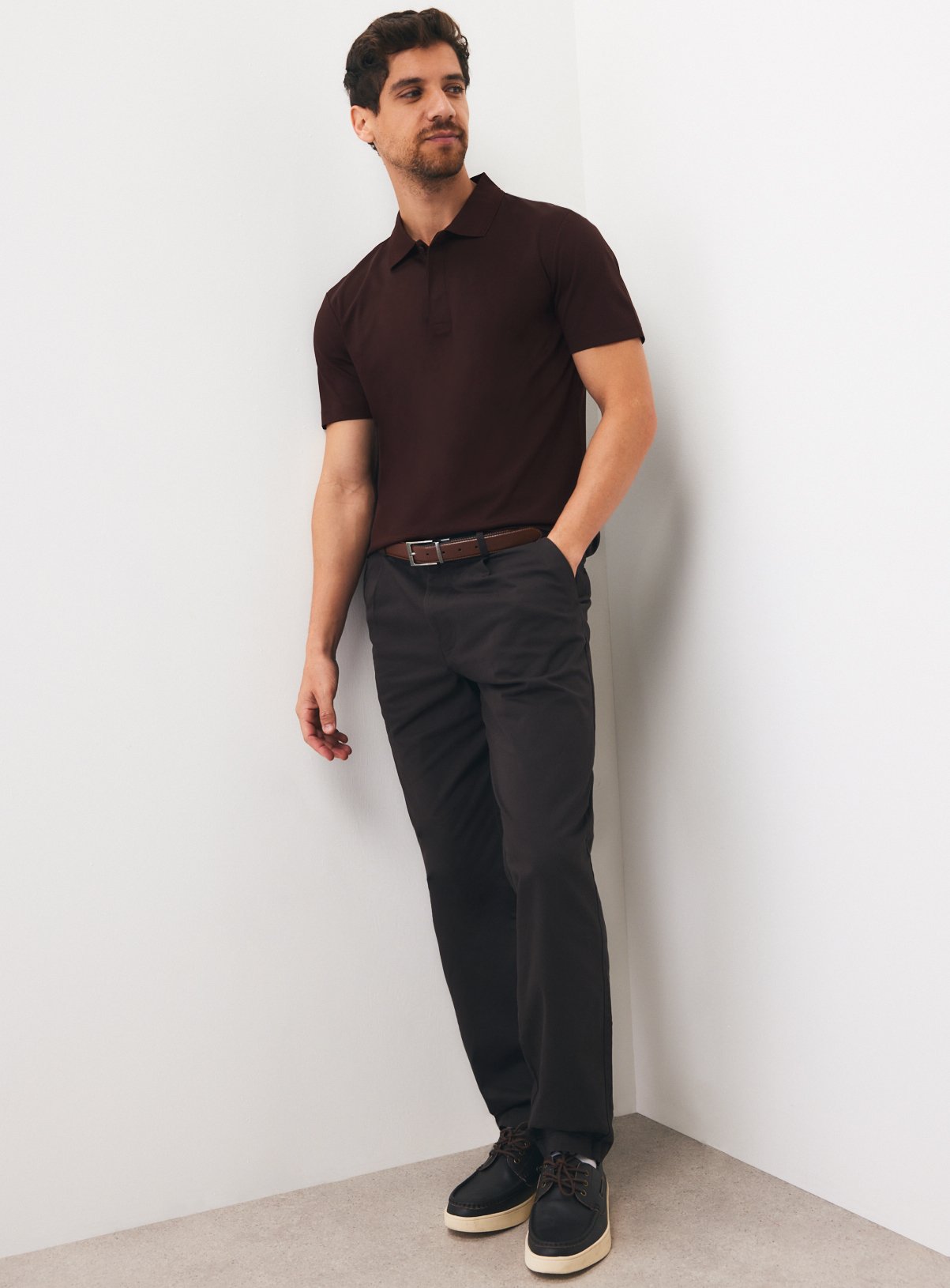 Brown Supima Cotton Polo Shirt XXL - Image 2 thumbnail