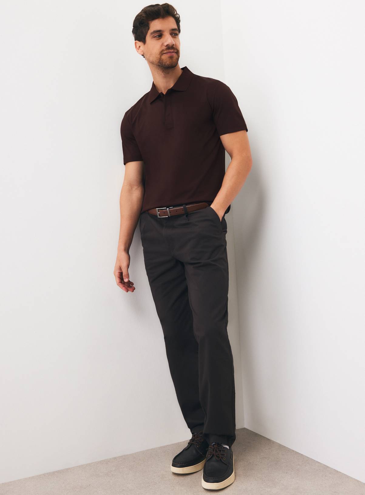 Brown Supima Cotton Polo Shirt XXL - Image 2