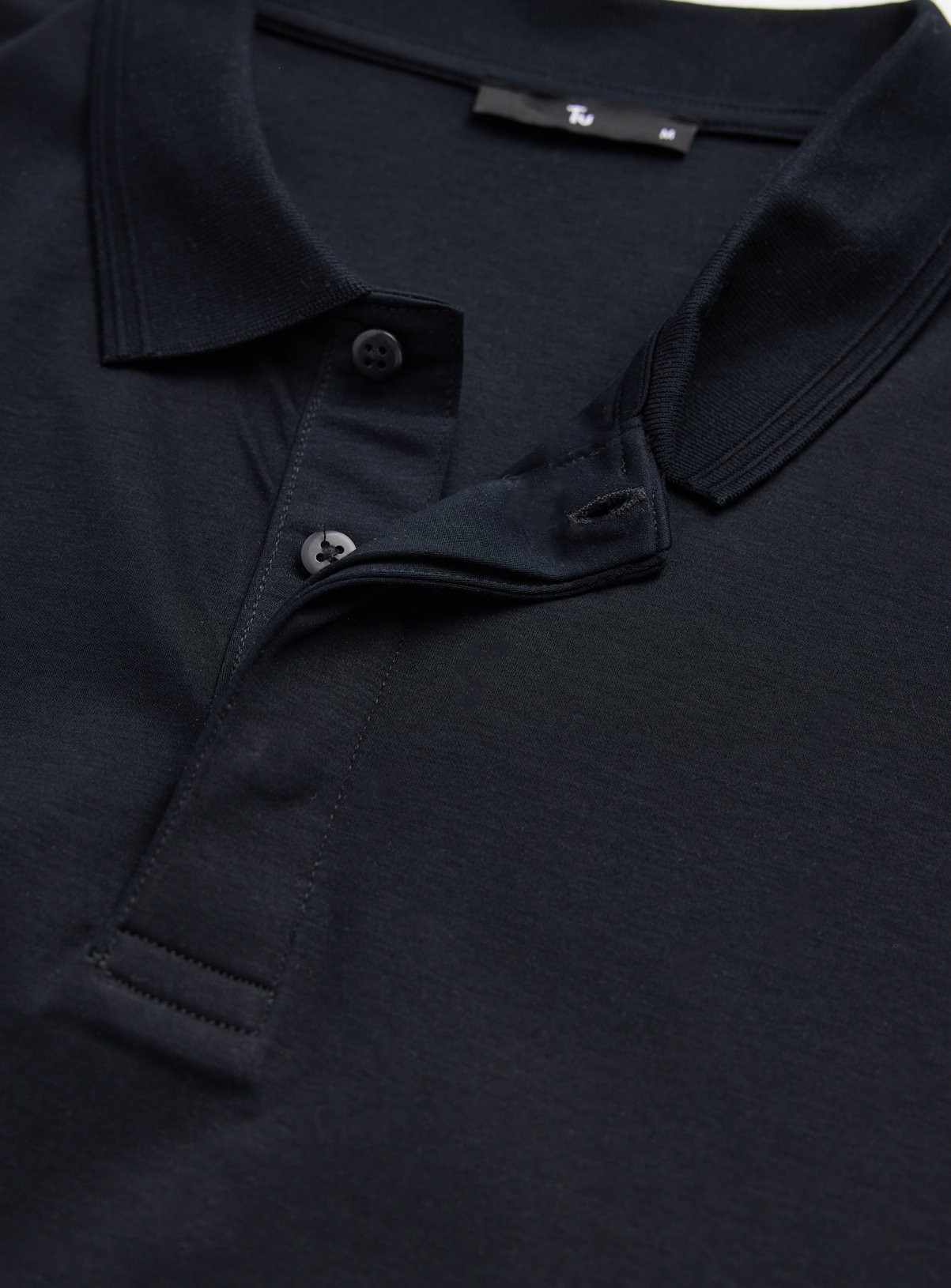 Black Pure Supima Cotton Polo Shirt XXXL - Image 4 thumbnail