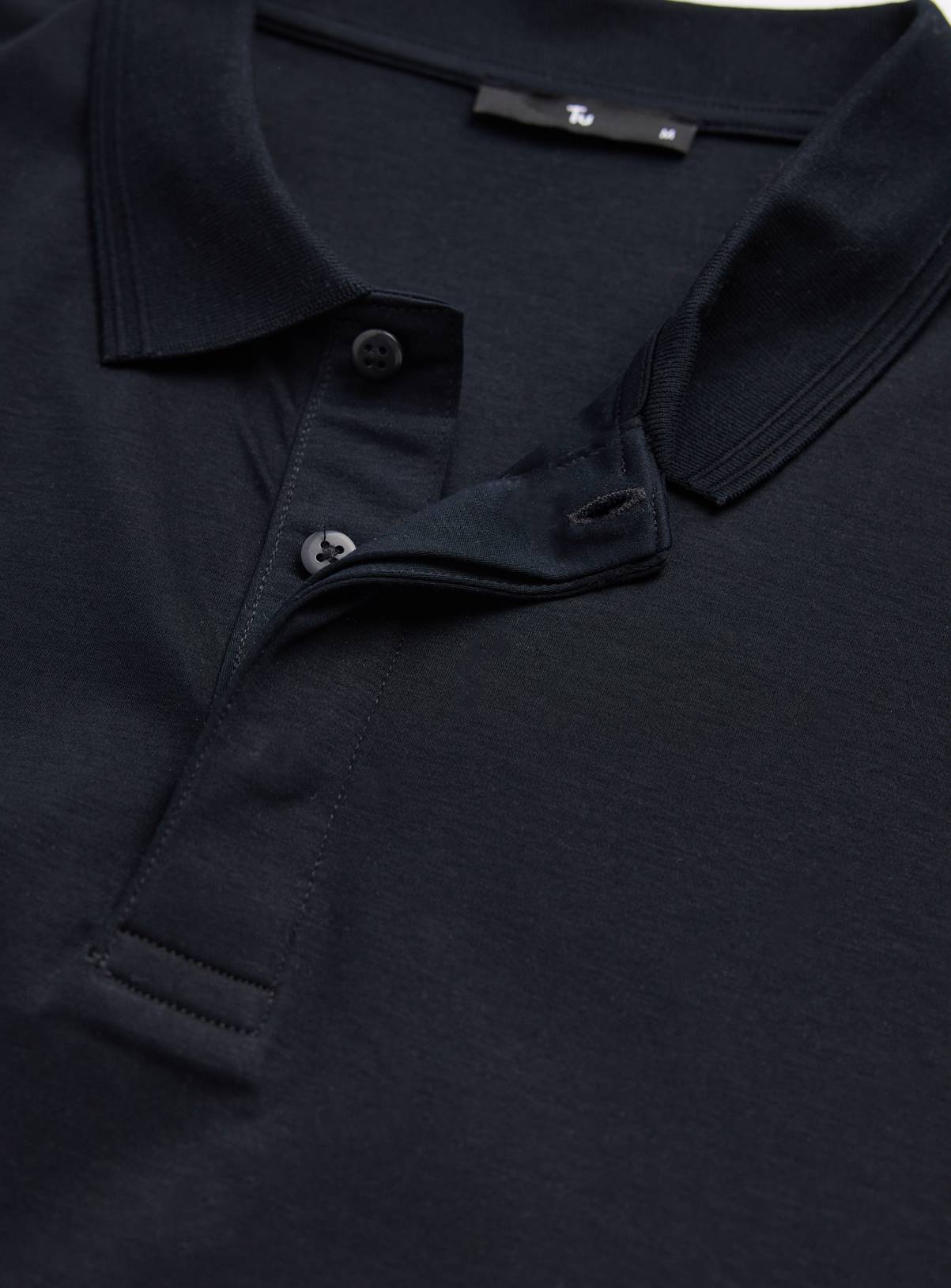 Black Pure Supima Cotton Polo Shirt XXXL - Image 4