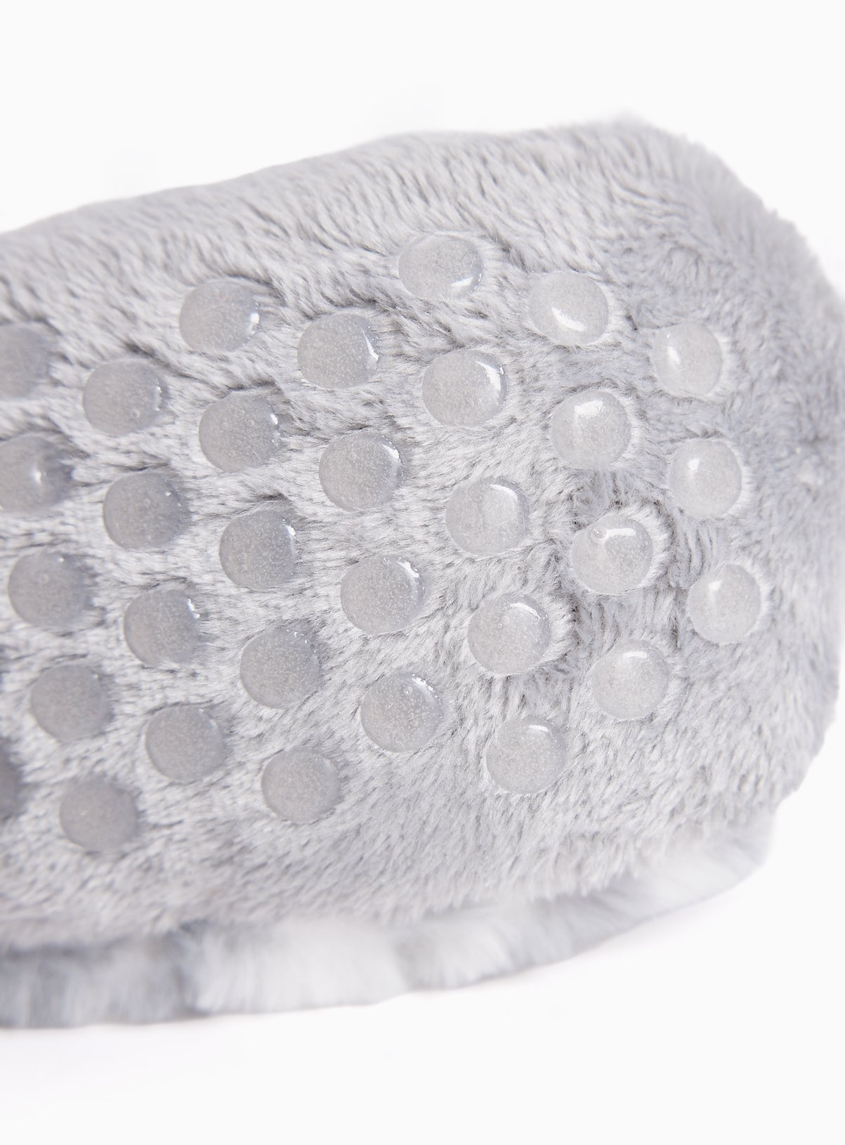 Grey Snow Leopard Sherpa Footsie Slippers 3-5.5 Infant - Image 3 thumbnail