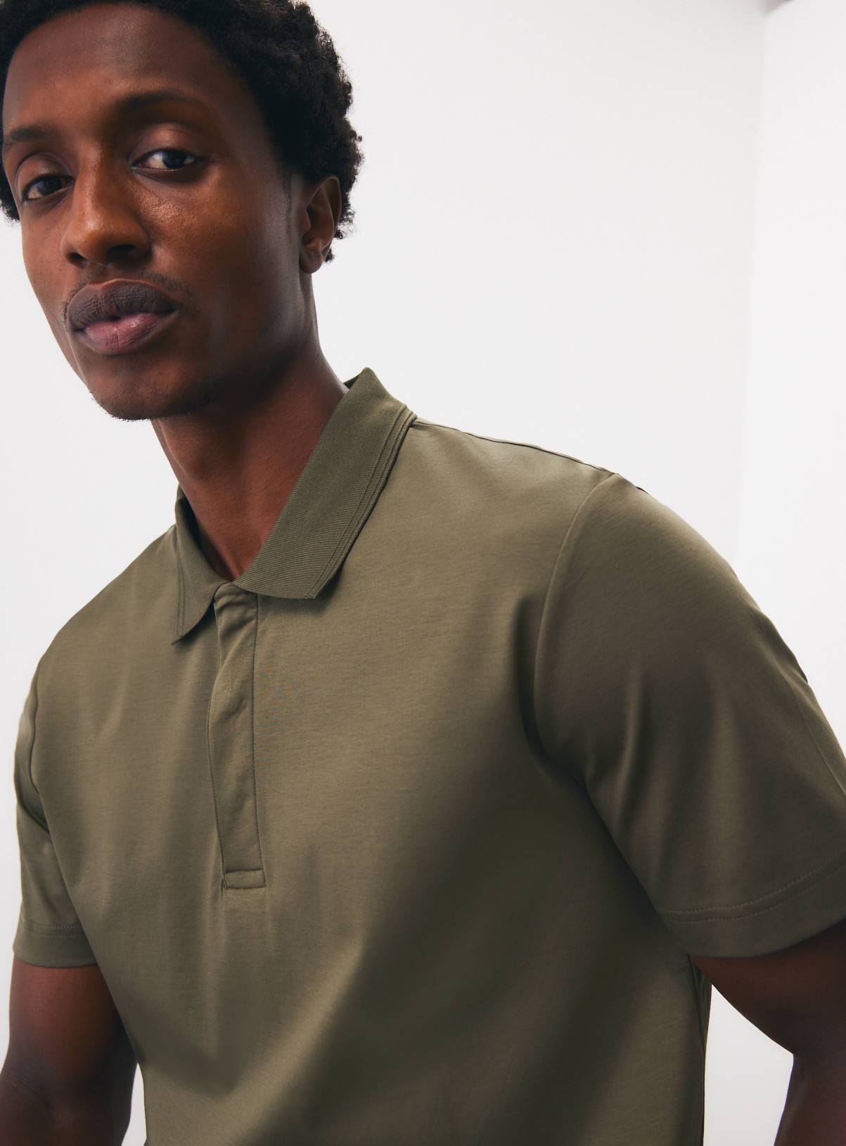 Khaki Pure Supima Cotton Polo Shirt M - Image 1