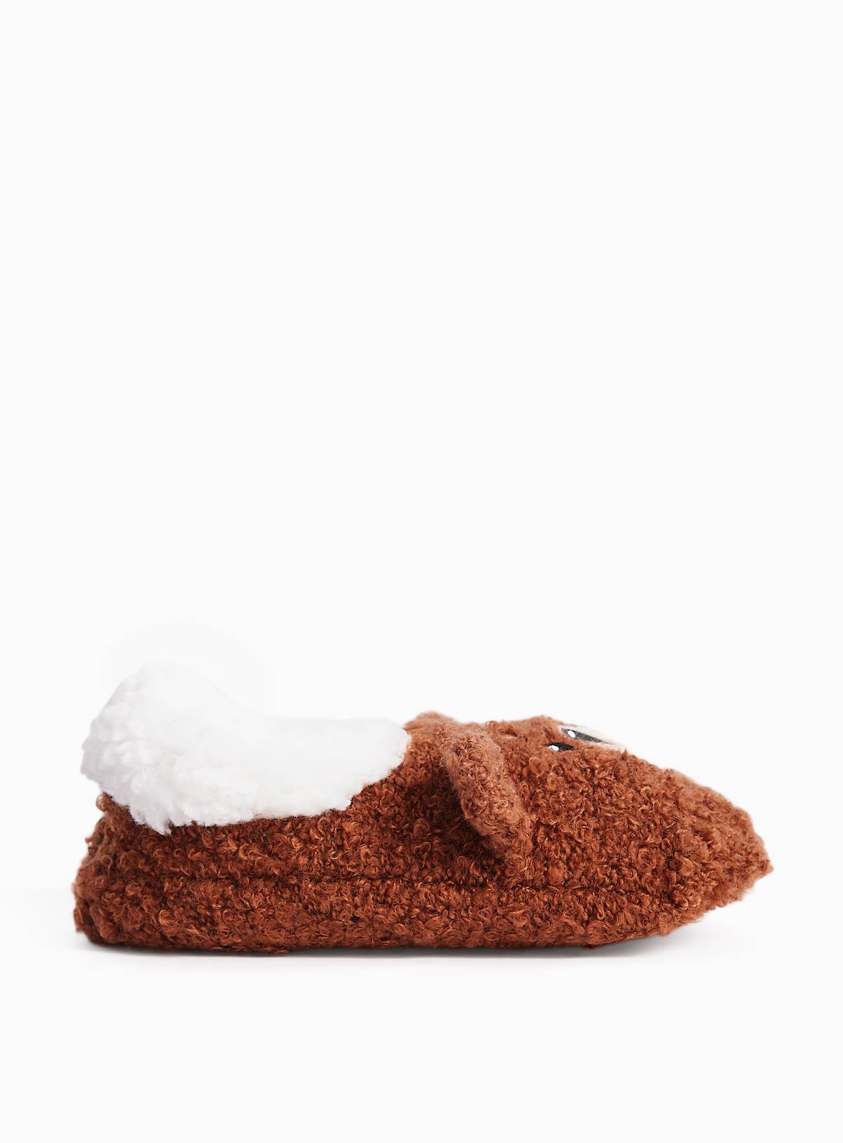 Brown Bear Sherpa Footsie Slippers 9-12 Infant - Image 2