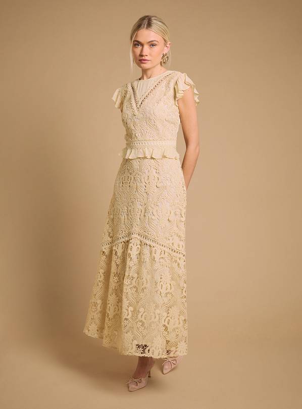 OASIS Dobby Lace Detail Midaxi Dress 10