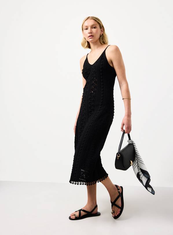 Black Bobble Detail Midi Beach Dress 12