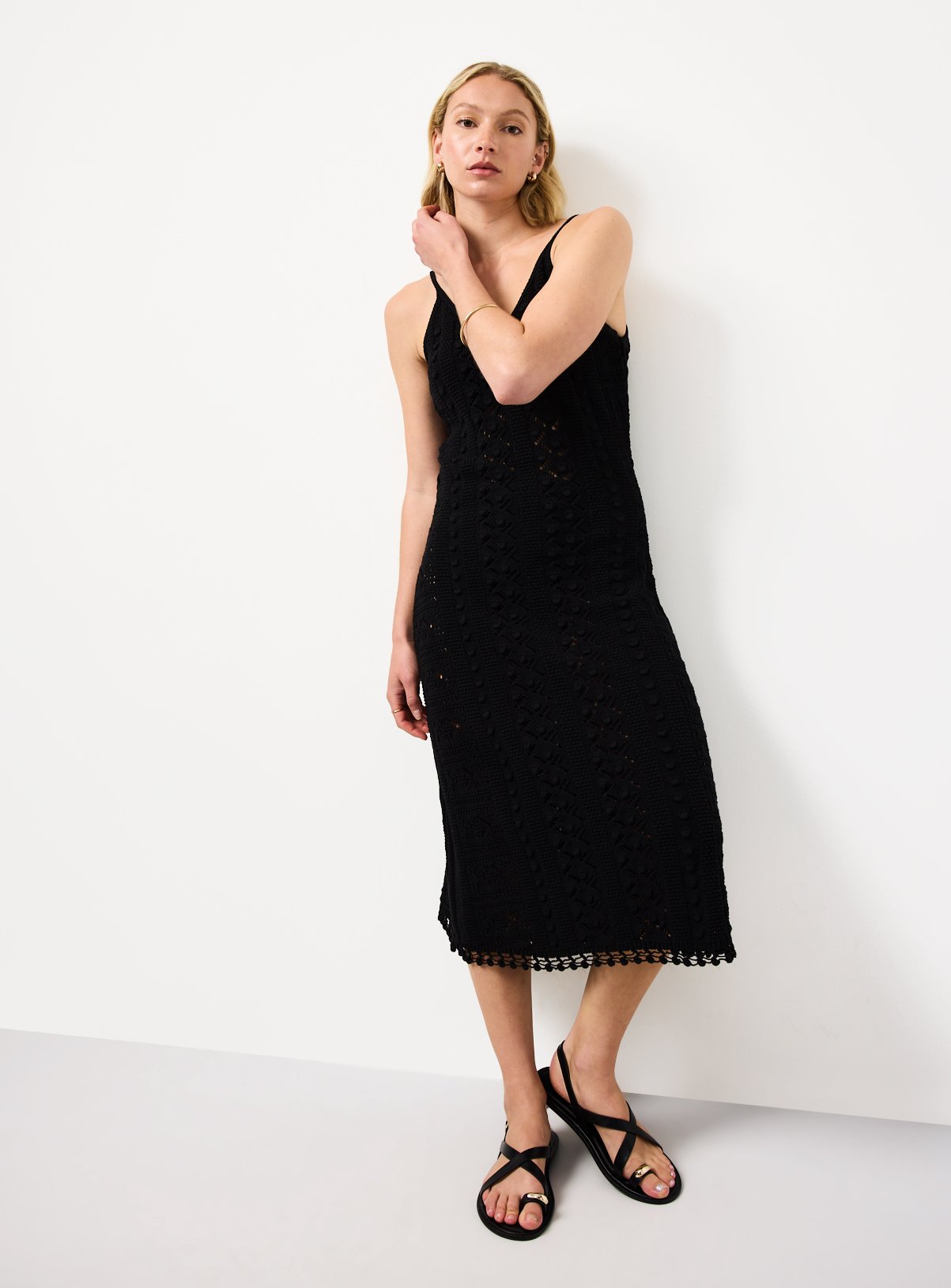 Black Bobble Detail Midi Beach Dress 20 - Image 3 thumbnail