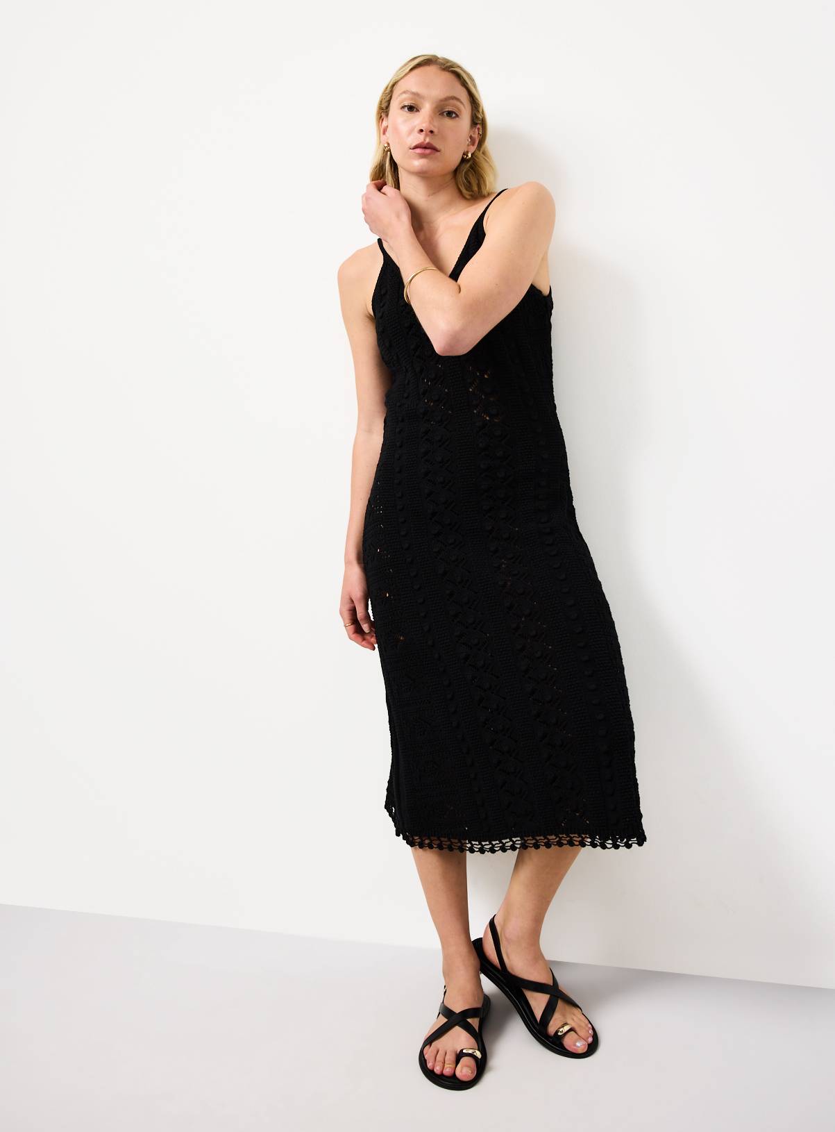 Black Bobble Detail Midi Beach Dress 20 - Image 3